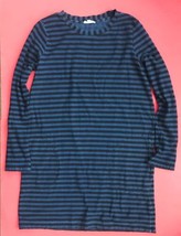 Jane And Delancey Striped Tunic Shirt M Blue Black Casual Preppy Has Poc... - $5.94