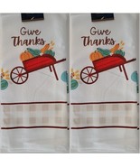 Fall Kitchen Linen Give Thanks Towels TWO, S21c - $91.69 MXN