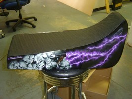 Yamaha Blaster Purple Lighting Design Black Color Seat Cover - $61.99