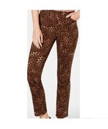 Charter Club Womens 12 Brown Animal Print Straight Leg Jeans NWT AN60 - €28,16 EUR