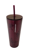 Starbucks Fall 2020 Purple Berry Plum Rose Floral Stainless Steel Venti Tumbler - £31.06 GBP