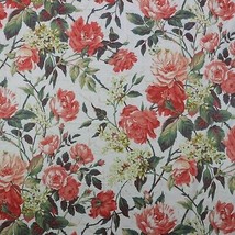 Ballard Designs Fiori Coral Red Floral Vine Multipurpose Fabric By The Yard 54&quot;W - £12.52 GBP