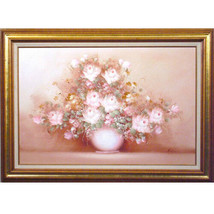Untitled (Pink Floral Bouquet) by Robbie Oil on Canvas Framed 31 1/4&quot;x43 1/4&quot; - £284.45 GBP