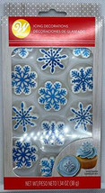 Snowflake Blue White 12 Ct Wilton Royal Icing Cupcake Cookie Decorations - $8.60