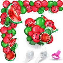 116 Pieces Watermelon Party Decorations Balloon Arch Garland Kit, Red Green Polk - £16.43 GBP