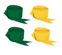 Green and Gold Yellow Crepe Paper Streamers (2 Rolls Each Color), 290 Fe... - £6.25 GBP