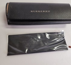 BURBERRY Eyewear Eye Glass Gasses Hard Case Black Authentic w/ Cleaning Cloth - £10.04 GBP