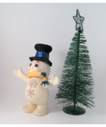 Christmas Figurine Decoration Tree and a Snowman Has a Lipstick Kiss on ... - £4.68 GBP