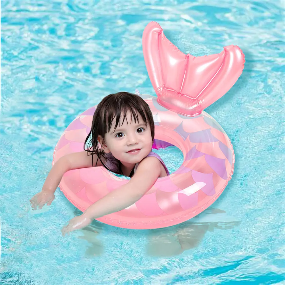 Mermaid Pool Float Tail Inflatable Swimming Ring Pool Floating Round for - £34.87 GBP