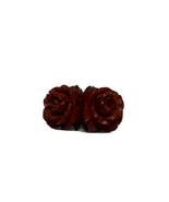 Brown Carved Rose Flower Bakelite Butterscotch Coat Pin Brooch - £35.09 GBP