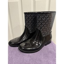 MICHAEL KORS Women&#39;s Signature Logo Sutter RainBootie Sz 8M Black (Rubber) - $49.00