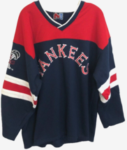 $15 N.Y. Black Yankees Match 1 Vintage Red Blue Fleece Lined Sweatshirt XL - £12.46 GBP