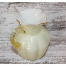 Vintage Fenton Glass Small Pitcher Creamer MCM Art Glass Applied Handle 16 oz - £43.92 GBP