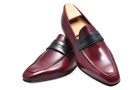 NEW Handmade Mens Leather Shoes, Men Burgundy Genuine Leather Moccasins, Mens sh