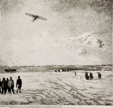 1927 Aviation Commander Byrd Returns From North Pole Art Print Antique A... - $19.99