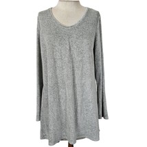 Pure Jill Grey Pima Cotton Long Sleeve Knit Top Size Medium - £19.47 GBP