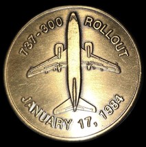 Vintage Boeing 737-300 Rollout Token 1984 Promo Employee Award Challenge... - $6.85 CAD