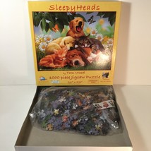 Sleepy Heads SunsOut 1000 Piece Dog Jigsaw Puzzle by Tom Wood 20 x 27 Pu... - $19.78