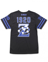 ZETA PHI BETA SORORITY FOOTBALL JERSEY TEE BLACK ZETA JERSEY - £31.45 GBP