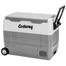 Costway Portable RV Freezer Dual Zone 58 Quarts Car Refrigerator w/ Whee... - £351.64 GBP