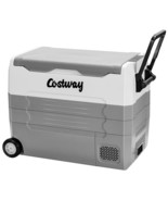 Costway Portable RV Freezer Dual Zone 58 Quarts Car Refrigerator w/ Whee... - £345.96 GBP