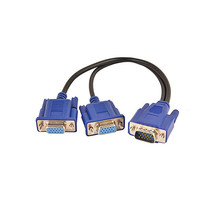 Hd15 Vga / Svga Male To Dual Female Monitor Video Splitter Y Cable - £14.14 GBP