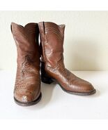 Vintage Justin Men's Brown Cowboy Roper Boots Size 9EE Ostrich Western R... - $113.85