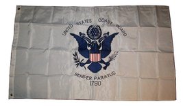 3x5 Embroidered U.S. USCG Coast Guard Double Sided 2ply 220D Nylon Flag 3&#39;x5&#39;Hou - £31.14 GBP