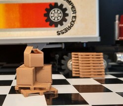 (3D Print) 4 Pallet &amp; Boxes Lot for 1:43 Scale Schaper Stomper Semi *see... - $12.95