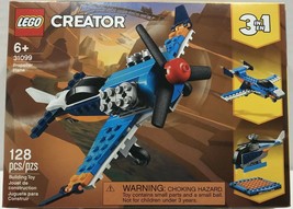 LEGO Creator 3in1 Propeller Plane Building Toy Set 128 Pieces Age 6+ 31099 - £18.28 GBP