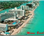 Aerial View Looking North Miami Beach Florida FL UNP Chrome Postcard F10 - $2.92