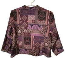 Dressbarn Purple Brocade Jacket 1X Tapestry Blazer Damask Women Baroque ... - £26.22 GBP