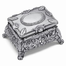 Pewter-Tone Finish Floral Jewelry Box - £14.31 GBP