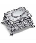 Pewter-Tone Finish Floral Jewelry Box - £13.61 GBP