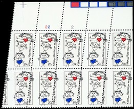 2104, MNH 20¢ Misperforated Freak Error PL# Block of 10 Stamps - Stuart ... - $75.00