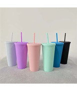 Summer Pastel Tapered Cup Blank Cups Tumblers, 24 oz Matte Tumblers, Dou... - €6,07 EUR