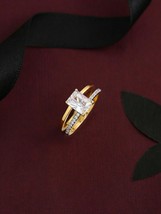 2CT Emerald Cut VVS1 Diamond Band Engagement Ring 14K Yellow Gold Finish - £94.13 GBP