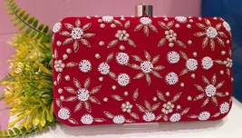 Gold Pearl Chain Decorated Clutch Slingshot Party Wedding Gift Dly Red-
... - £33.65 GBP