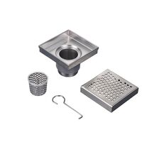 Oatey Designline 4x4 Square Shower Drain Wave Grate Stainless Steel - $24.89
