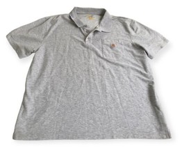 Carhartt Polo Shirt Mens Gray Short Sleeve Adult 2XL Outdoor Work Pocket - £9.68 GBP