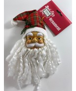 Christmas House Santa Head Ornament White Plastic Face Beard Tree Decora... - $22.72