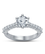 1.20 Ctwt Round Diamond Engagement Ring For Wedding in 10K White Gold Fi... - €59,96 EUR