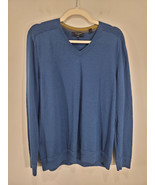 TED BAKER London Mens V Neck Blue  100% Merino Wool Sweater EUX SZ 6 - €20,41 EUR