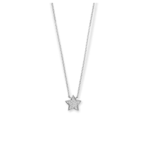 Sterling Silver Pave Cubic Zirconia Star 16&quot; + 2&quot; Necklace - $43.00