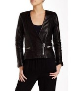 NWT $1400 IRO Leather Jacket Black Imael Asymmetrical Zipper IT 38 XS - $477.32 CAD