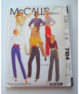 McCalls Vintage 7184 Size 20 Waist 34 Pants Only - 3 leg widths zipper U... - $12.34 CAD