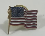 AMERICAN FLAG Gold Tone Lapel Pin - $5.44