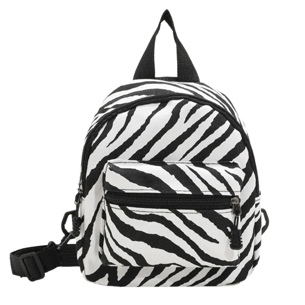 Women Small Backpack Canvas  Print Backpack 2021 Multi-Pockets School Book Bag P - $96.24