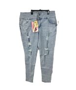 Hybrid &amp; Company Womens High Rise Light Blue Stretch Skinny Jeans Distre... - €18,26 EUR
