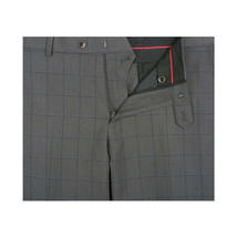 Mens Suit RENOIR English Window Pane Classic Fit Business 292-2 Gray Blue image 9